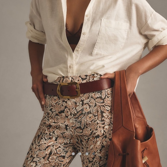 Anthropologie Satin Flare Pants - Picture 3 of 5